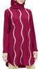 Selmi Embroidered Formal Long Modest Tunic - Maroon