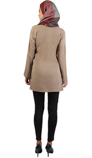 Sera Long Modest Two Way Tunic - Mocha Brown - FINAL SALE