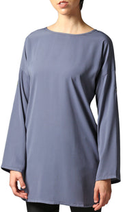 Sera Long Modest Two Way Tunic - Gray - FINAL SALE