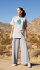 T-shirt en coton à manches courtes avec calligraphie arabe - Hulm - Gris