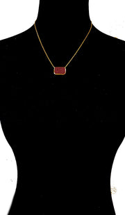 Simple Sterling Silver and Hand Engraved Aqeeq Necklace