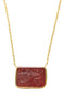Simple Sterling Silver and Hand Engraved Aqeeq Necklace
