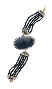 Smoky Black Agate Geode Statement Bracelet - FINAL SALE