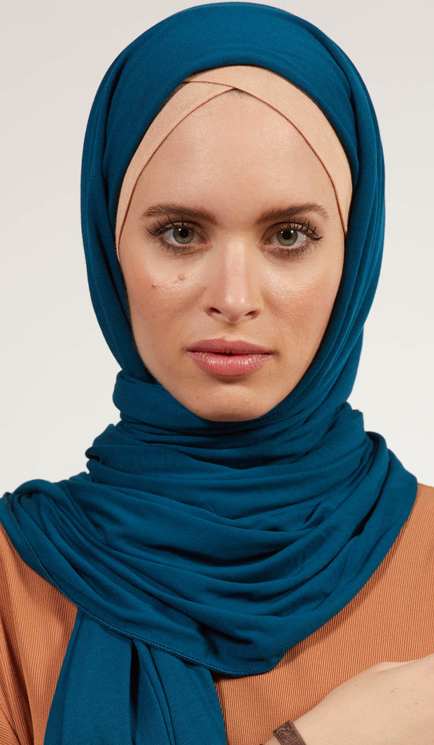 Soft Everyday Jersey Wrap Hijab - Teal Blue