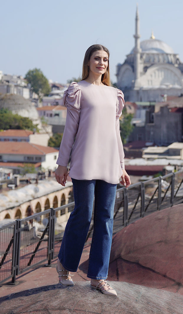 Tunique à manches froncées Soraya Essential - Rose Blush - Vente Finale