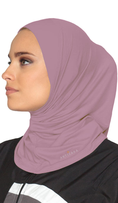 Hijab de sport extensible une pièce - Rose mauve