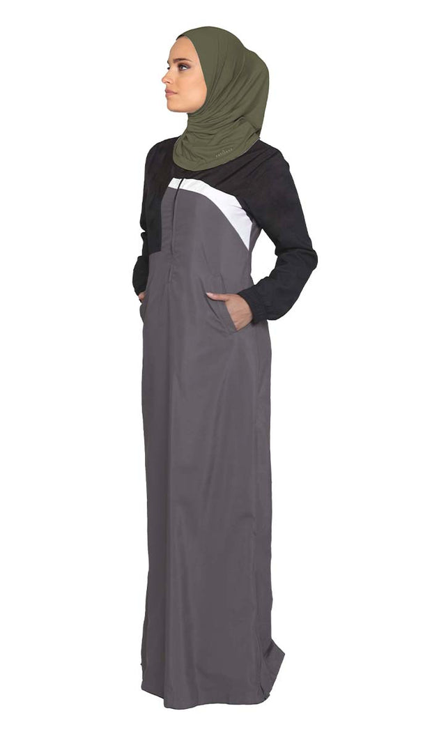 Hijab de sport extensible une pièce - Olive