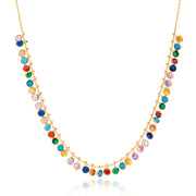 Nour Gold plated Sterling Silver Multicolor Shaker Necklace