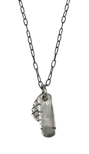 Sterling Silver Antique Look Allah Tag Necklace
