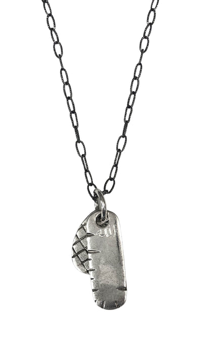 Sterling Silver Antique Look Allah Tag Necklace