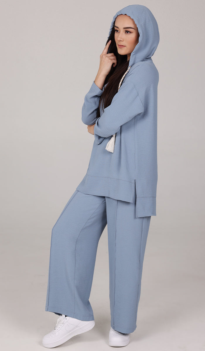 Tina Hoodie Shirt - Blue - FINAL SALE