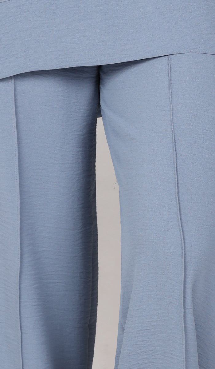 Tina Loose Stretch Wide Leg Pants - Blue | Modest pants
