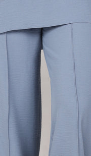 Pantalon ample extensible à jambe large Tina - Bleu