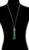 Turkish Artisan Teardrop Tassel Necklace - Seagreen