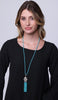 Turkish Artisan Khamsa Tassel Necklace - Turquoise