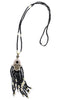 Turkish Artisan Small Jeweled Khamsa Tassel Necklace - Black