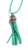 Turkish Artisan Teardrop Tassel Necklace - Seagreen
