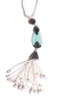 Turkish Artisan Tassel Necklace - Aqua