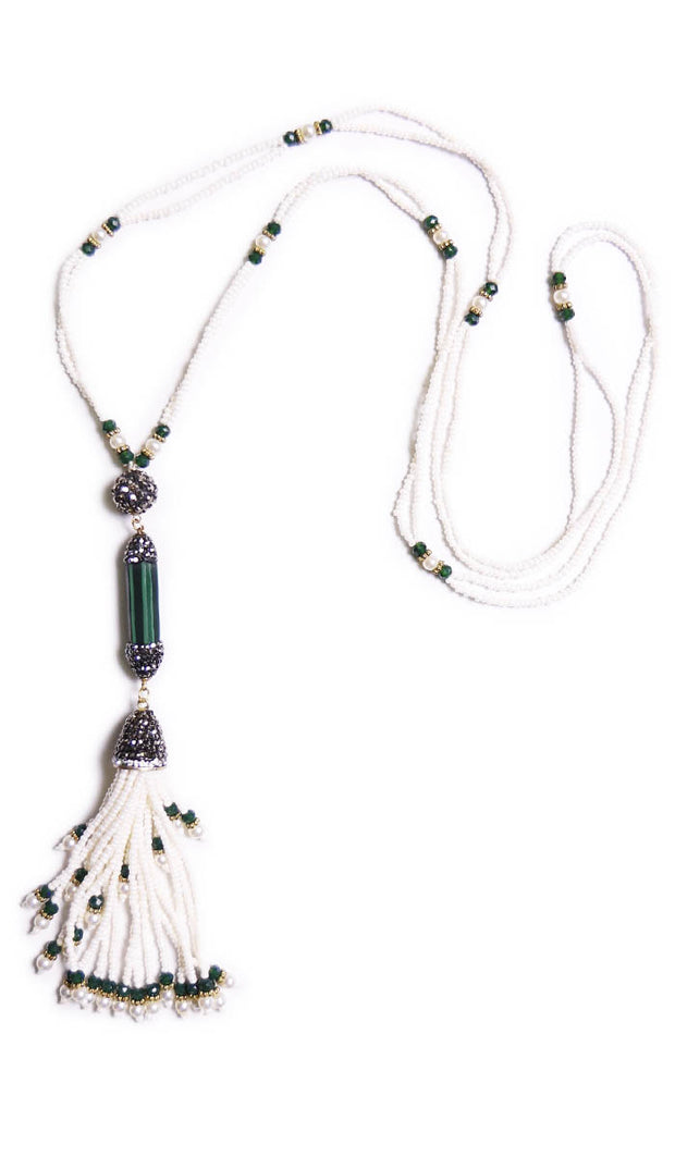 Collier à pompon artisanal turc - Malachite