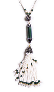 Turkish Artisan Tassel Necklace - Malachite
