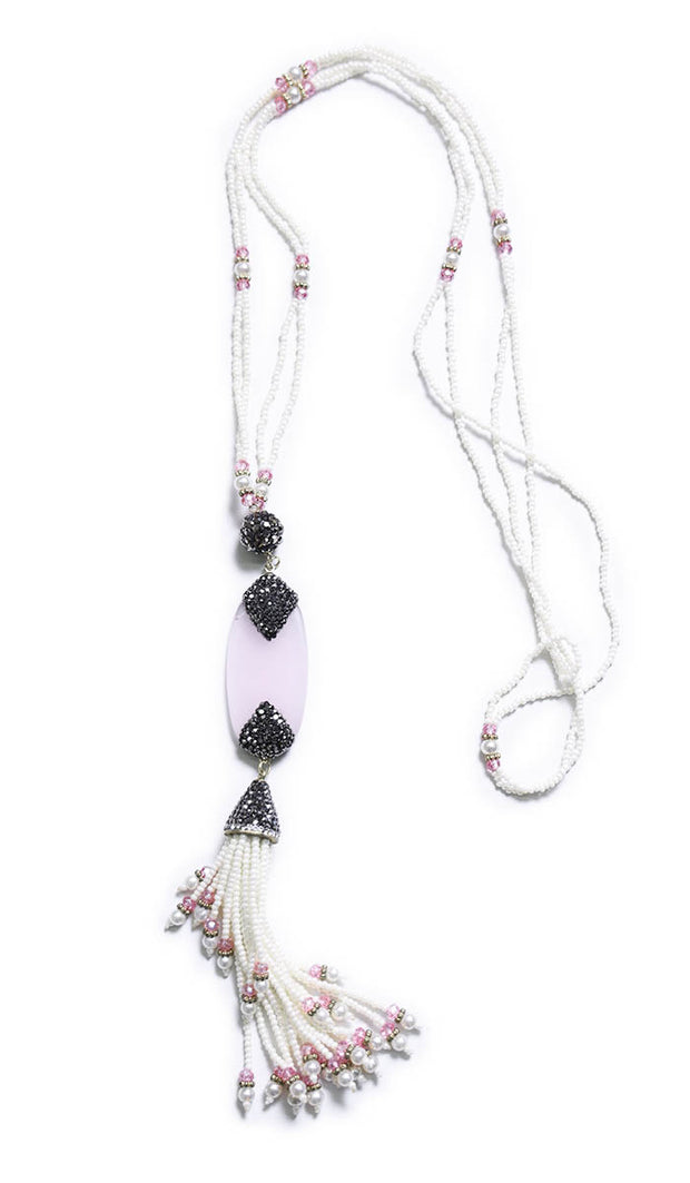 Turkish Artisan Tassel Necklace - Rose