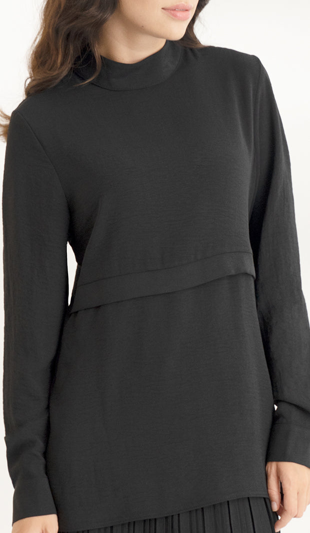 Valia Modest Essential Blouse de tous les jours - Noir