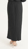 Valia Pleated Long Maxi Skirt - Black