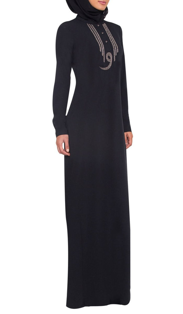 Wow Long Sleeve Modest Muslim Formal Abaya Dress - Black - ARTIZARA.COM