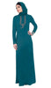 Wow Long Sleeve Modest Muslim Formal Abaya Dress - Teal Green - ARTIZARA.COM