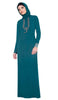 Wow Long Sleeve Modest Muslim Formal Abaya Dress - Teal Green - ARTIZARA.COM