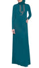 Wow Long Sleeve Modest Muslim Formal Abaya Dress - Teal Green - ARTIZARA.COM