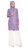 Adair Light Longline Modest Stretch Cardigan Jacket - Purple - ARTIZARA.COM