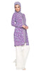 Adair Light Longline Modest Stretch Cardigan Jacket - Purple - ARTIZARA.COM