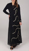 Anjum Modest Long Formal Embroidered Maxi Dress - Black