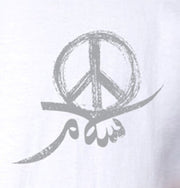 Mens Peace Short Sleeve Designer Tee - White - ARTIZARA.COM