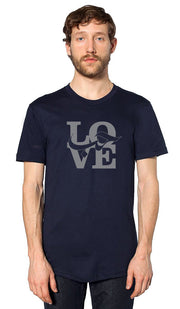Mens Love Short Sleeve Designer Tee - Navy - ARTIZARA.COM