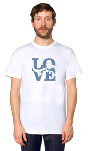 Mens Love Short Sleeve Designer Tee - White - ARTIZARA.COM