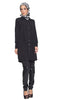 Aubrie Long Buttondown Modest Tunic Dress - Black - ARTIZARA.COM