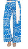 Blue and Off White Printed Wide Leg Palazzo Pants - ARTIZARA.COM