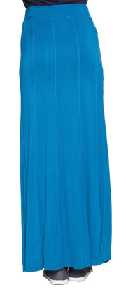 Marie Stretch Flared Maxi Skirt - Blue - ARTIZARA.COM
