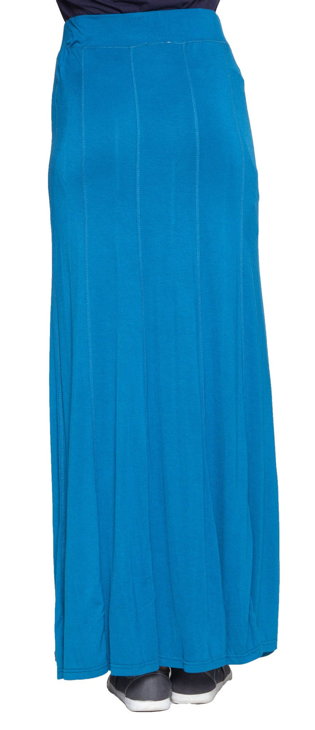 Marie Stretch Flared Maxi Skirt - Blue - ARTIZARA.COM