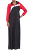 Celia Hooded Long Sport Maxi - Black/Red - ARTIZARA.COM