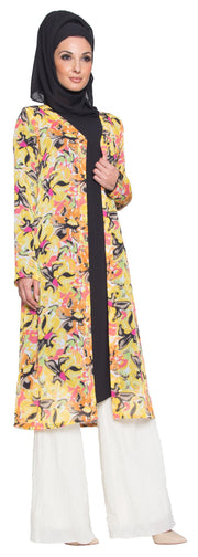 Sidali Lightweight Long Chiffon Duster - Daffodil - ARTIZARA.COM