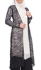 Lightweight Long Eyelash Lace Kimono Duster - Black - ARTIZARA.COM