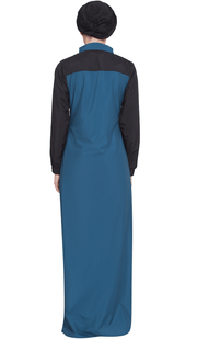 Elian Long Sport Maxi Dress - Blue/Black - ARTIZARA.COM