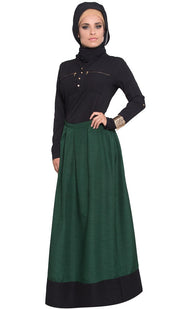 Bella Pleated Formal Long Maxi Skirt - Green - ARTIZARA.COM