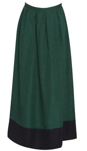 Bella Pleated Formal Long Maxi Skirt - Green - ARTIZARA.COM