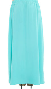 Izzah Gathered Long Maxi Skirt- Aqua - ARTIZARA.COM