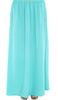 Izzah Gathered Long Maxi Skirt- Aqua - ARTIZARA.COM