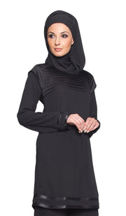 Jenice Formal Long Tunic Dress - Black - ARTIZARA.COM